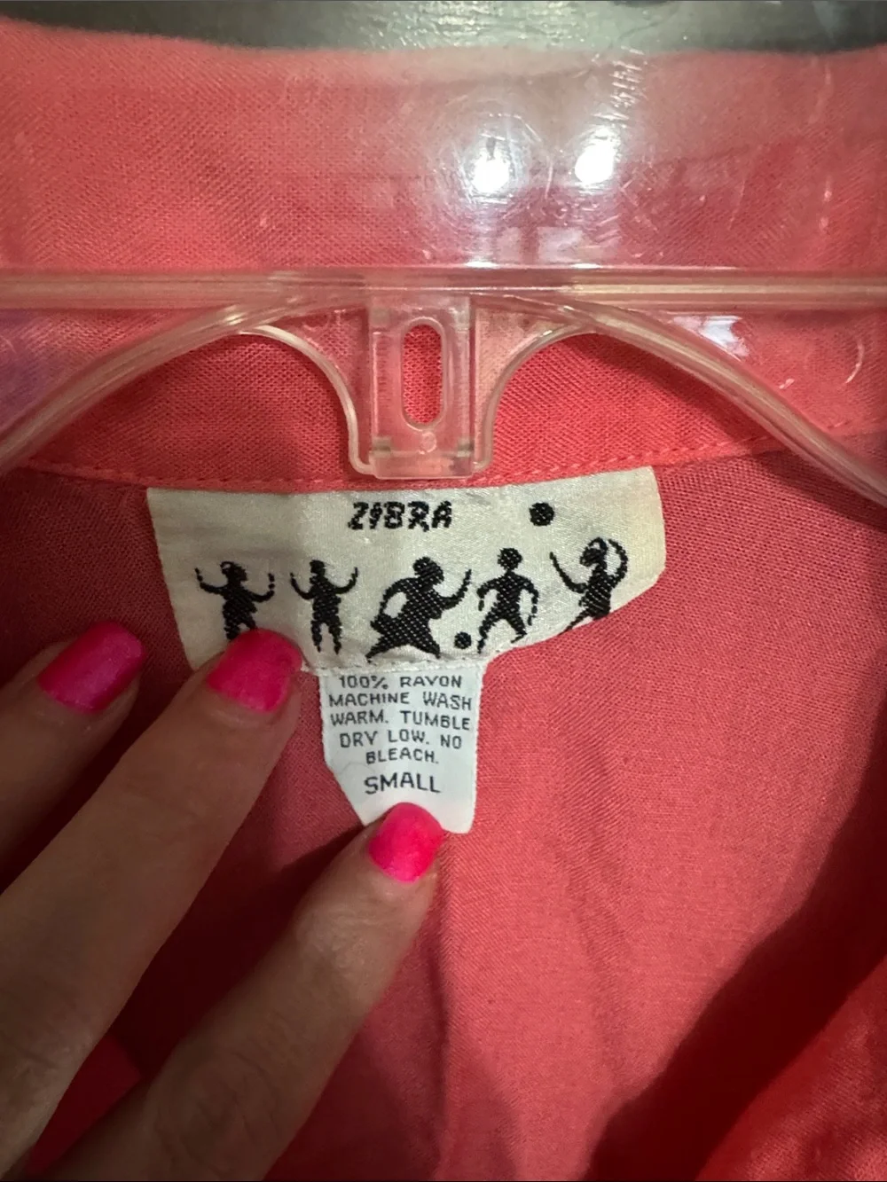 Vintage Zibra Bright Coral Two-Piece Button-Front Top and Wide Leg Pants Set